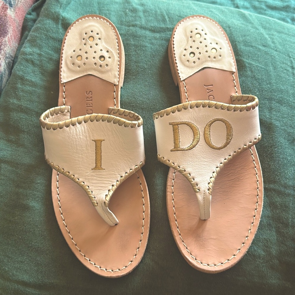 Jack Rogers, “I DO” wedding bridal sandals, size 9
